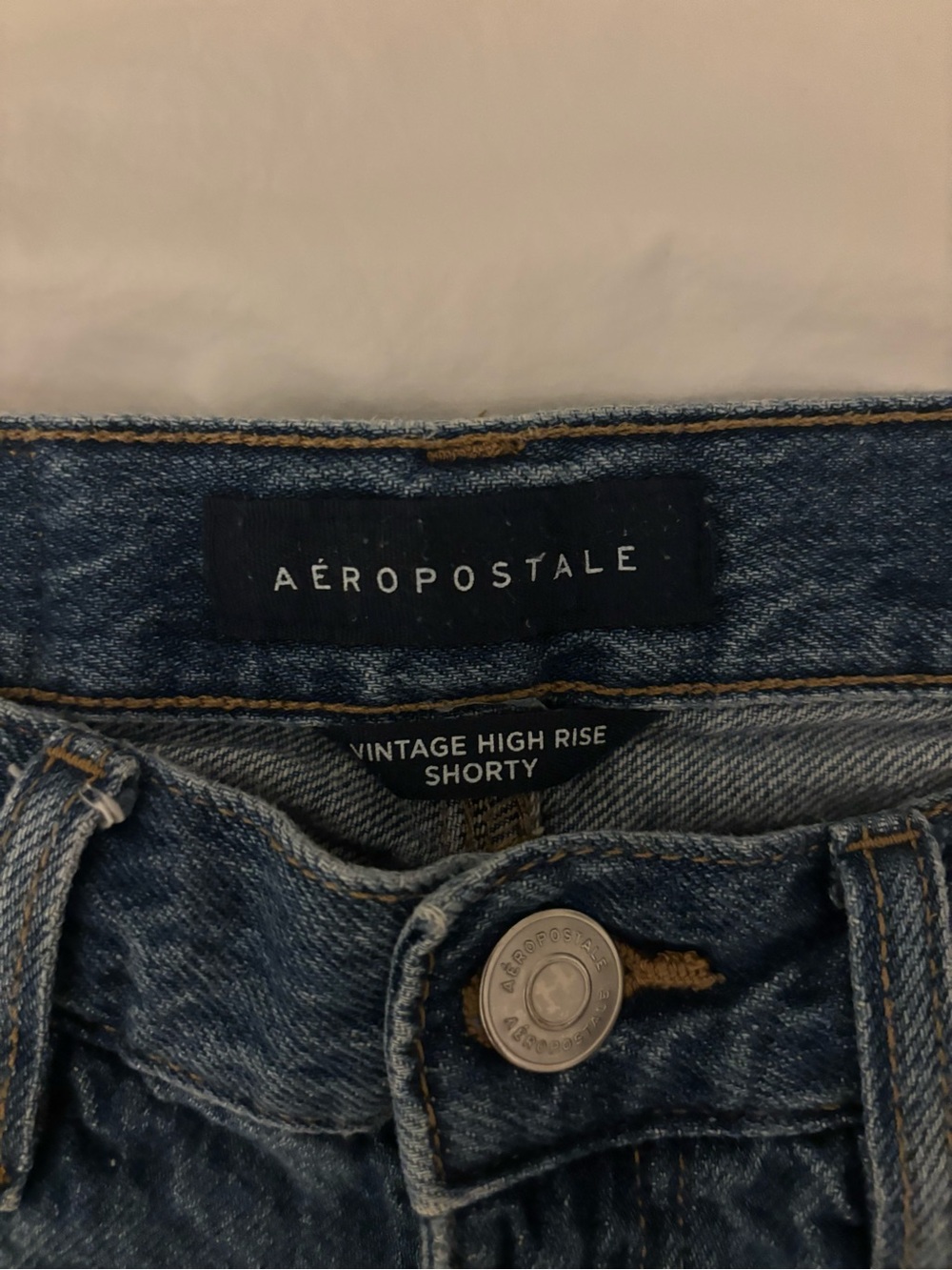 Aeropostale Vintage High Rise Shorty Denim Blue Jean Shorts